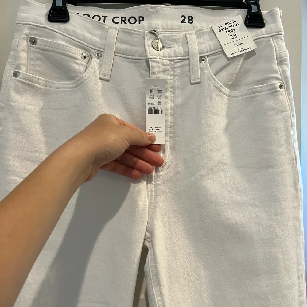 Jcrew White Denim Demi Boot Crop - Picture 5 of 12